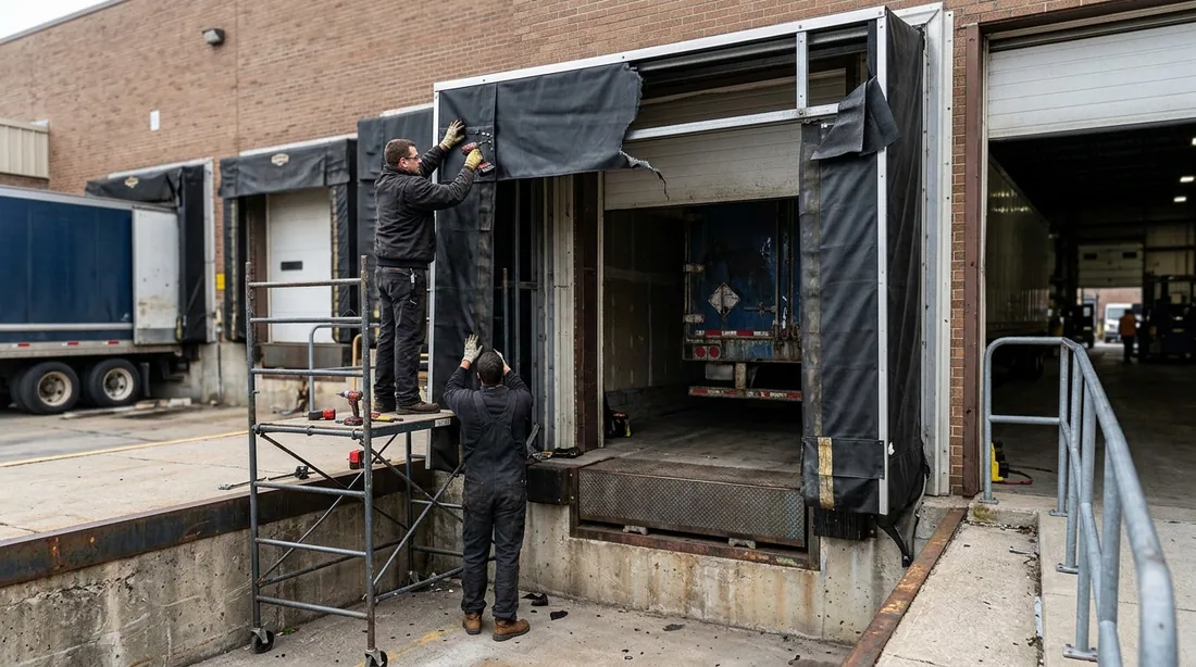 Dock curtain and dock shelter replacement – loading dock repair in Wichita, KS
